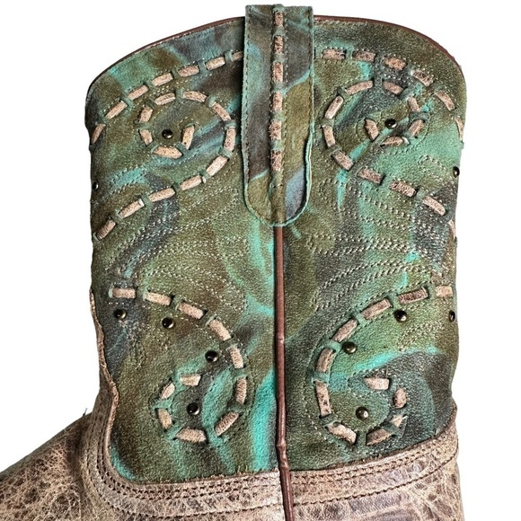 Tony Lama women's VF 6027 Vaquero Western SHORTY Boot leather Square toe… - Picture 9 of 12